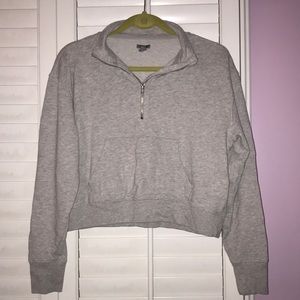 Aerie Quarter Zip Crop Top